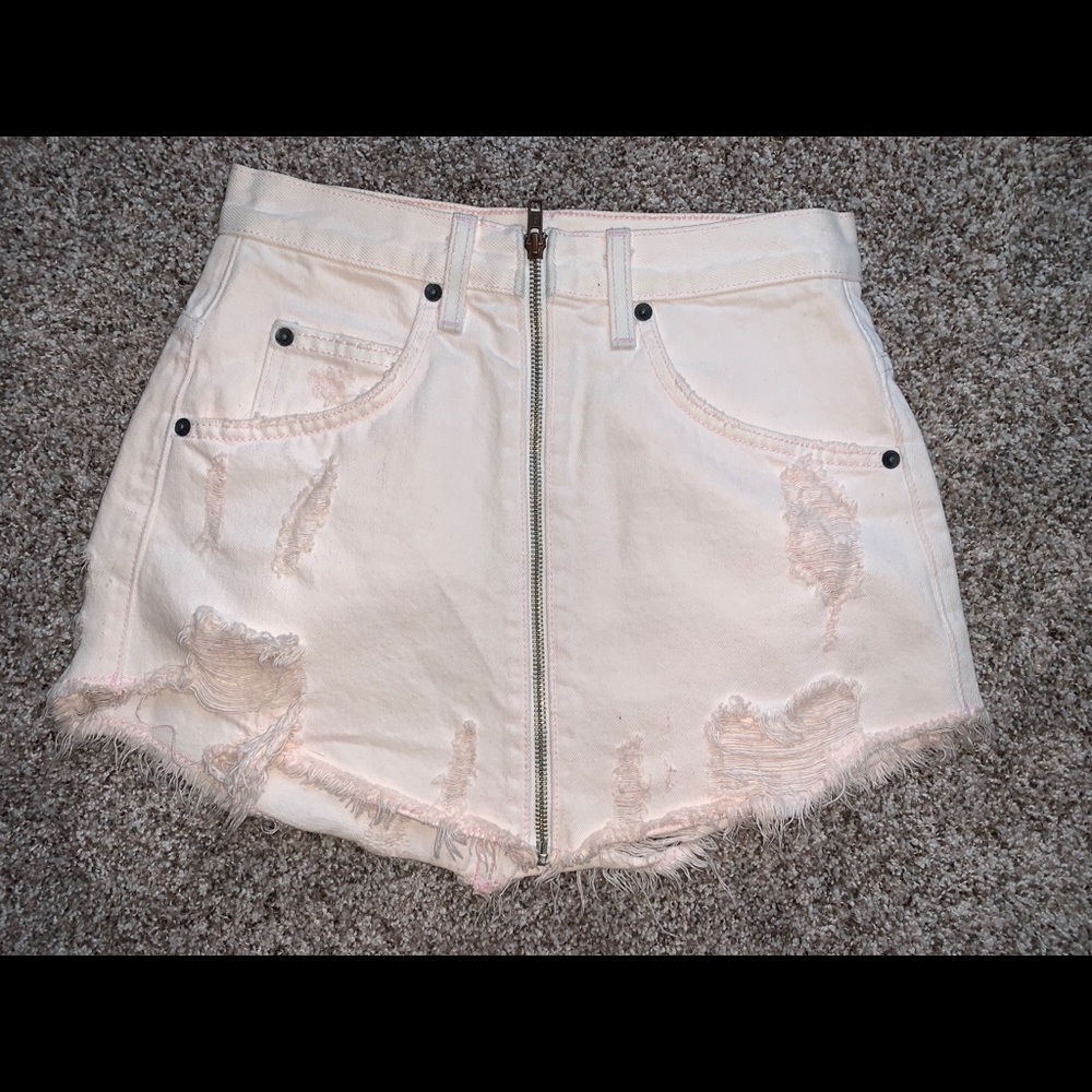 CARMAR DENIEM PINK SKIRT